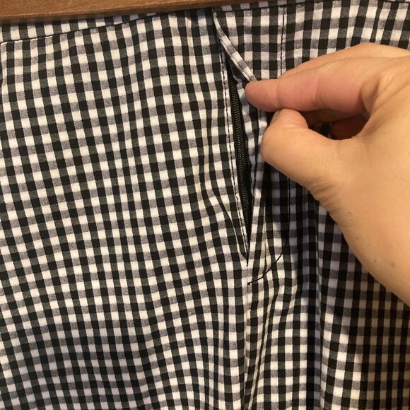 # 152 Lauren Ralph Lauren Black and White Small Check Pants, Size 14 - Picture 3 of 9